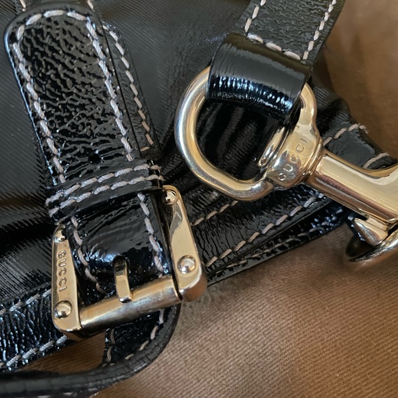 💯Auth GUCCI Tote/Crossbody Bag Shiny Leather Large Great Condition - Picture 9 of 12